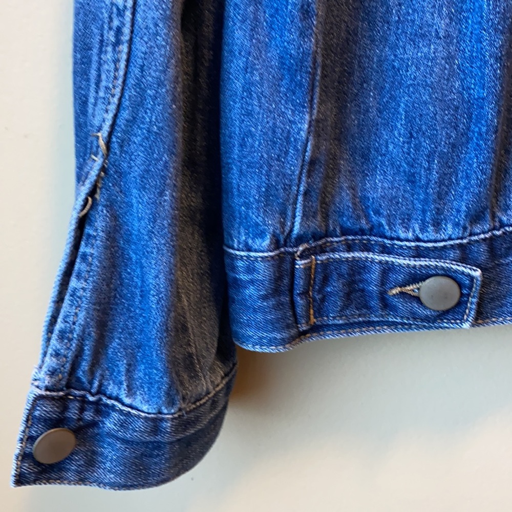 FOREVER21 DENIM JEAN JACKET DARK BLUE - Picture 10 of 12